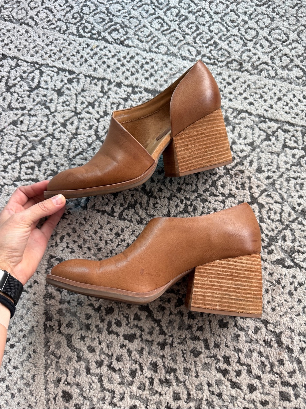 KORKS | Women's Tan Block Heel Slip-On Pumps - Picture 3 of 7